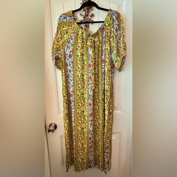 Easel Boho Cottagecore Floral Off-Shoulder Maxi Dress Size L - Picture 6 of 12